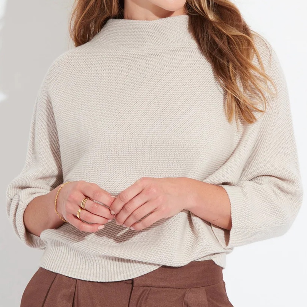 The Reset R Label Funnel Neck Sweater in Toffee - Picture 3 of 10